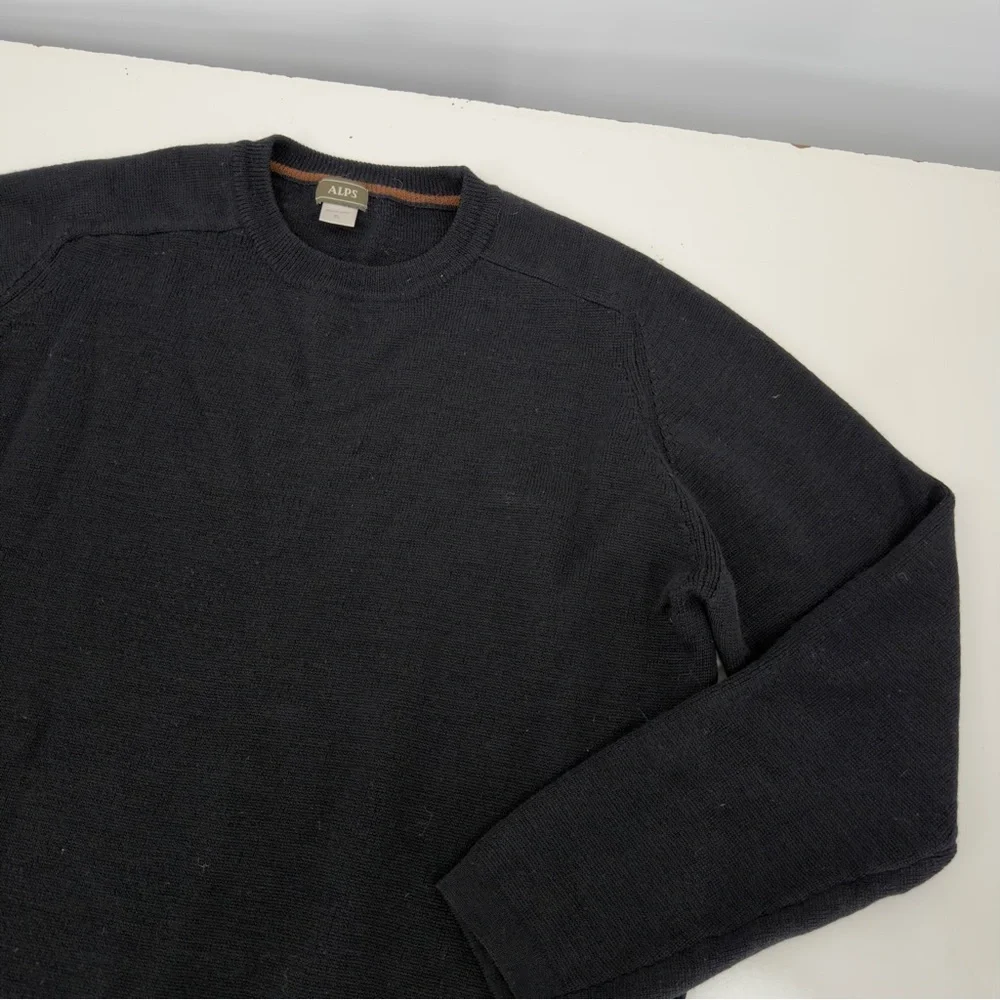 ALPS 100% Wool Black Crewneck Sweater Sz XL Mens